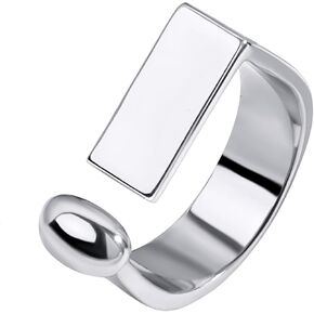 Fashion Bar Statement Ring for Women Platimun/Gold Plated Open Band Rings for Bridesmaids Jewelry Gifts(with Box)