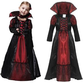 EOZY Girls Halloween Costume Royal Vampire Dress Up Child Vampiress Role Play Cosplay Outfits