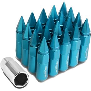DNA MOTORING LN-ZTL-9031-15-RD 20Pcs M12 x 1.5 Open/Closed End Wheel Lug Nuts w/Deep Drive Extension, 20mm OD/90mm H, Red