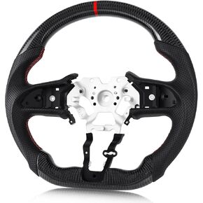 Real Carbon Fiber Steering Wheel For Infiniti Q60 2017-2022 Steering Wheel D-shaped Nappa Perforated Leather Flat-bottom Steering Wheel for Infiniti Q60