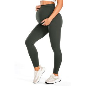 JOYSPELS Lycra Thick Maternity Workout Leggings Soft Stretchy Pregnancy Leggings Over The Belly