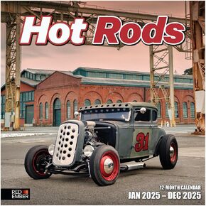 RED EMBER Classic Pickups 2025 Hangable Monthly Wall Calendar | 12" x 24" Open | Thick & Sturdy Paper | Giftable