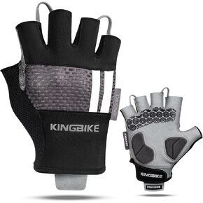 KINGBIKE Cycling Gloves for Men Women Half Finger Bike Gloves with Anti-Slip Shock-Absorbing Pad for Cycling Workout Training Outdoor