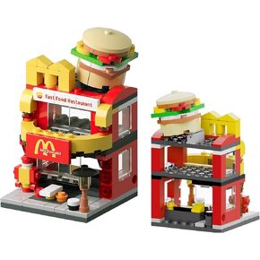 Building Blocks Set, Burger House DIY Bricks Toys, City Construction Stacker, Educational STEM Toys for 3-8 Year Old Boys and Girls, Toddler Building Blocks Gifts