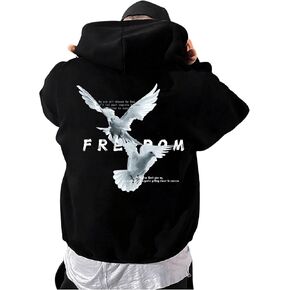 GORGLITTER Men's Anime Graphic Hoodies Oversize Cool Fleece Hoodies Pullover Trendy Hooded Sweatshirt with Pocket
