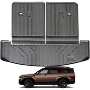 Large Trunk Mat for Hyundai Santa FE 2024，TPE All Weather Protection Waterproof Rear Cargo Liners Easy to Clean Accessories for Hyundai Santa FE-Black