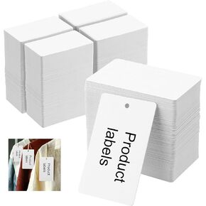 PINGEUI 3000 PCS 1.77 x 2.95 inches White Blank Merchandise Tags, Unstrung Paper Hang Tags, White Writable Tags, Price Gift Tags for Retail Store, Clothing Shops
