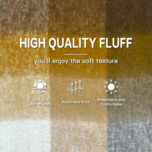 Winter Scarf Women Oversized Plaid Scarf Large Chunky Blanket Scarf Thick Warm Shawl Wraps with Tassels in Saudi Arabia