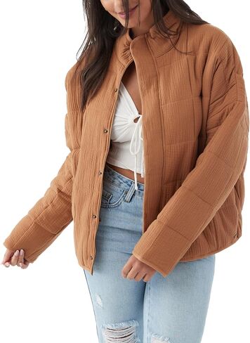 O'NEILL Womens Mabeline Jacket, Taupe Gray, M in Saudi Arabia