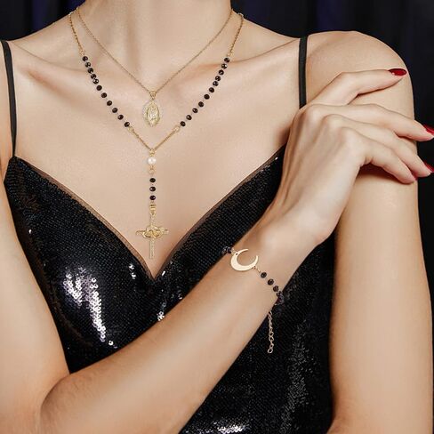 1 Roll 5M Black Faceted Glass Beads Chain Necklace Copper Cable Chain Bulk for Eyeglass Chain Necklace Bracelet Jewelry Making in Kuwait