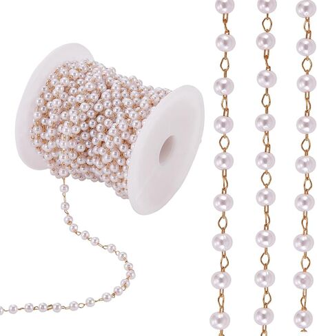 1 Roll 5M Black Faceted Glass Beads Chain Necklace Copper Cable Chain Bulk for Eyeglass Chain Necklace Bracelet Jewelry Making in Kuwait