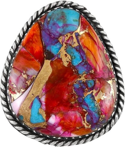 Turquoise Ring Sterling Silver 925 Genuine Gemstones Size 6 to 11 in Saudi Arabia