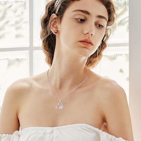 Heart Animal Necklace 925 Sterling Silver Cute Animal Pendant Jewelry Gifts for Women Girlfriend Mom Animal Lovers in Kuwait