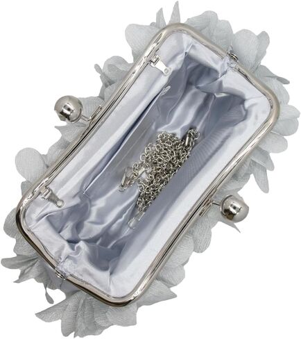 Women Floral Clutch Purses Satin Floral Appliques Evening Bags Bridal Wedding Party Prom Handbags in Saudi Arabia