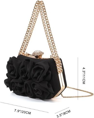 Women Floral Clutch Purses Satin Floral Appliques Evening Bags Bridal Wedding Party Prom Handbags in Saudi Arabia