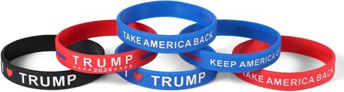 6pcs Trump Bracelets, Trump Wristband 2024 Bracelet Trump Silicone Bracelet Donald Trump Rubber Bracelets for Men Women Rally Supplies (Black, Red, Blue) in Saudi Arabia