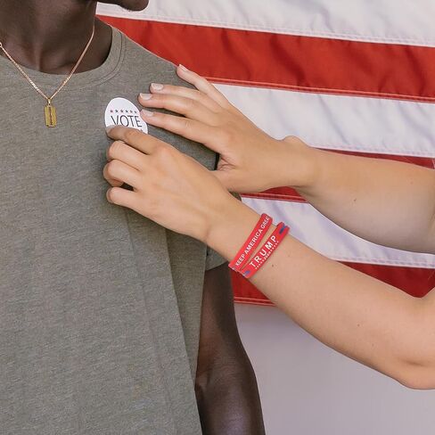 6pcs Trump Bracelets, Trump Wristband 2024 Bracelet Trump Silicone Bracelet Donald Trump Rubber Bracelets for Men Women Rally Supplies (Black, Red, Blue) in Saudi Arabia