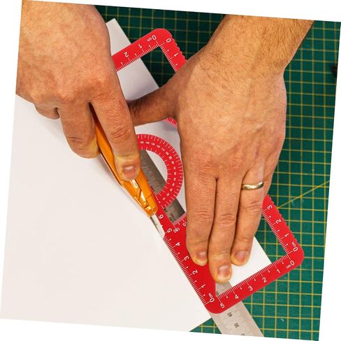 Set Metal Ruler Clear Triangular Ruler Aluminum Ruler Drafting Tools Drawing Measurement Ruler Woodworking Ruler T Tool Office Carpentry Ruler Red Aluminum Alloy Triangle in Saudi Arabia
