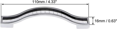 uxcell Cabinet Pulls Drawer Handle 96mm Hole Centers Alloy Crystal Black 6Pcs in Saudi Arabia