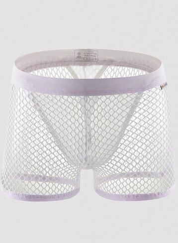 MIZOK Men's Sexy Sheer Fishnet Boxer Briefs Mesh See Through Pouch Boxer Underwear in Saudi Arabia