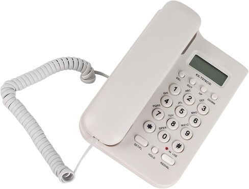 Desktop Wall Phone DTMF Dual System 30 Groups Call Number Check Redial Powered by Telephone Line (Black) in Saudi Arabia