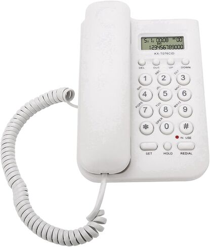 Desktop Wall Phone DTMF Dual System 30 Groups Call Number Check Redial Powered by Telephone Line (Black) in Saudi Arabia