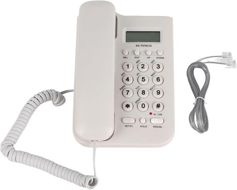 Desktop Wall Phone DTMF Dual System 30 Groups Call Number Check Redial Powered by Telephone Line (Black) in Saudi Arabia