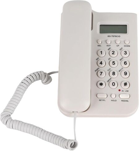 Desktop Wall Phone DTMF Dual System 30 Groups Call Number Check Redial Powered by Telephone Line (Black) in Saudi Arabia