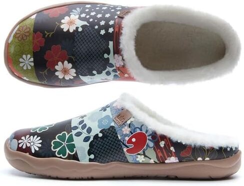 UIN Women's Mules Fashion Comfort Travel Art Painted Chunky Shoes Wide Toe Casual Household Slippers Slip On Loafers in Saudi Arabia