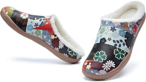 UIN Women's Mules Fashion Comfort Travel Art Painted Chunky Shoes Wide Toe Casual Household Slippers Slip On Loafers in Saudi Arabia