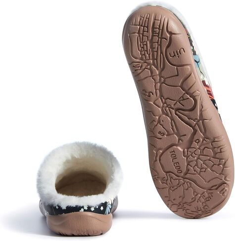 UIN Women's Mules Fashion Comfort Travel Art Painted Chunky Shoes Wide Toe Casual Household Slippers Slip On Loafers in Saudi Arabia