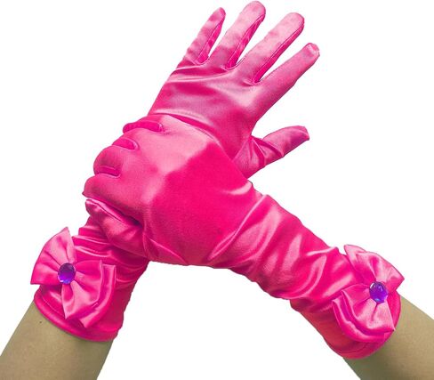 Little Girls Long Princess Costume Formal Bows Gloves Princess Satin Gloves Princess Dress-Up Birthday Cosplay Gloves in Saudi Arabia