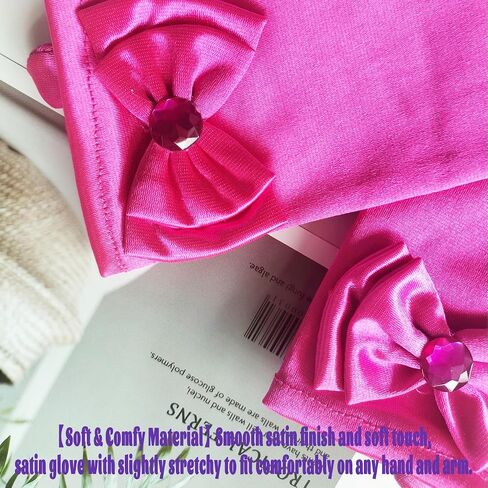 Little Girls Long Princess Costume Formal Bows Gloves Princess Satin Gloves Princess Dress-Up Birthday Cosplay Gloves in Saudi Arabia