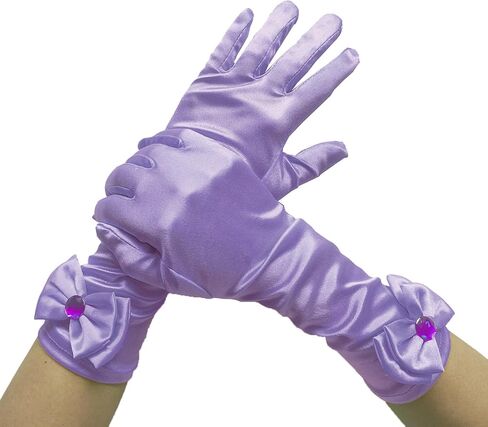 Little Girls Long Princess Costume Formal Bows Gloves Princess Satin Gloves Princess Dress-Up Birthday Cosplay Gloves in Saudi Arabia