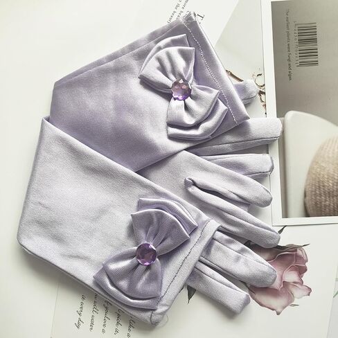 Little Girls Long Princess Costume Formal Bows Gloves Princess Satin Gloves Princess Dress-Up Birthday Cosplay Gloves in Saudi Arabia