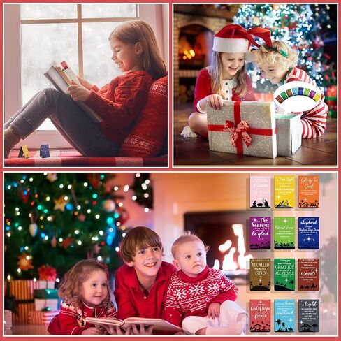 Cholemy 48 Pcs Christian Nativity Scene Magnetic Bookmarks Christmas Inspirational Bible Verse Bookmark Religious Magnet Page Clips for Women Men Kids Book Lovers Gifts in Saudi Arabia