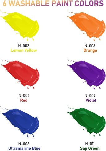 Nicpro 6 Colors Large Washable Paint Set (69 oz, 2040ml), Acrylic Bulk Paint Supplies Non Toxic Children Tempera Paint for Art, Craft DIY, Poster & Finger Paint, School, Home,Classroom in Saudi Arabia