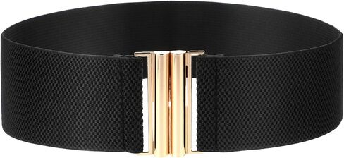 Wide Stretchy Belts for Women, Adjustable Elastic Waist Belts Vintage Stretch Waist Belt with Buckle in Saudi Arabia