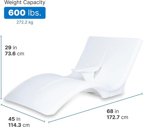 Step2 Vero Pool Lounger – White – Pool Lounge Chair – Sleek, Durable Outdoor Chaise Lounger – Use In Pool Tanning Ledge, Sun Shelf, Baja Shelf or Outside on the Pool Deck in Saudi Arabia