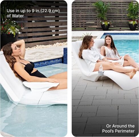 Step2 Vero Pool Lounger – White – Pool Lounge Chair – Sleek, Durable Outdoor Chaise Lounger – Use In Pool Tanning Ledge, Sun Shelf, Baja Shelf or Outside on the Pool Deck in Saudi Arabia