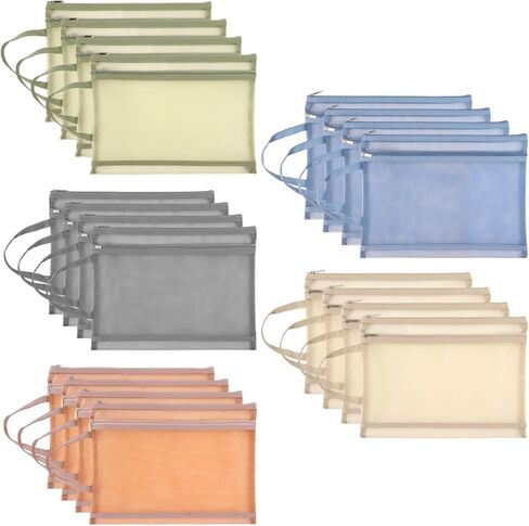 20 قطعة من أكياس الحقيبة الشبكية ذات الطبقة المزدوجة، وأكياس تخزين ألغاز التخزين، وحقائب تخزين الألعاب، وحقائب المستندات، وحقائب السفر بسحاب من النايلون مقاس A4، وحقائب شبكية للمدرسة والمكتب والمنزل in Kuwait