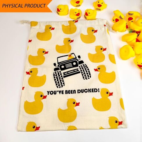 LANBAIHE You've been Ducked، مجموعة بطة البط، مجموعة 91 قطعة، 20 بطاقة بطة، 20 بطة مطاطية صفراء، 50 شريطًا مطاطيًا، 1 حقيبة بطة برباط، هدية لأي متحمس للبط (بطة مطاطية صفراء 02) in Kuwait