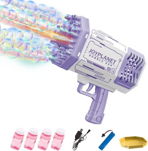69-Hole Bubble Gun Massive Giant Bubbles Machine New Upgrade TIK Tok Electronic Rocket Bubble Launcher with Colorful Lights Gift Boys Girls Adults Party Wedding Toys Age 3 4 7 8 (Purple) in Saudi Arabia