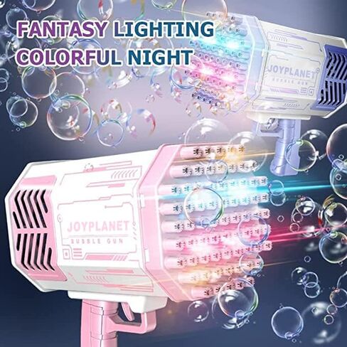 69-Hole Bubble Gun Massive Giant Bubbles Machine New Upgrade TIK Tok Electronic Rocket Bubble Launcher with Colorful Lights Gift Boys Girls Adults Party Wedding Toys Age 3 4 7 8 (Purple) in Saudi Arabia