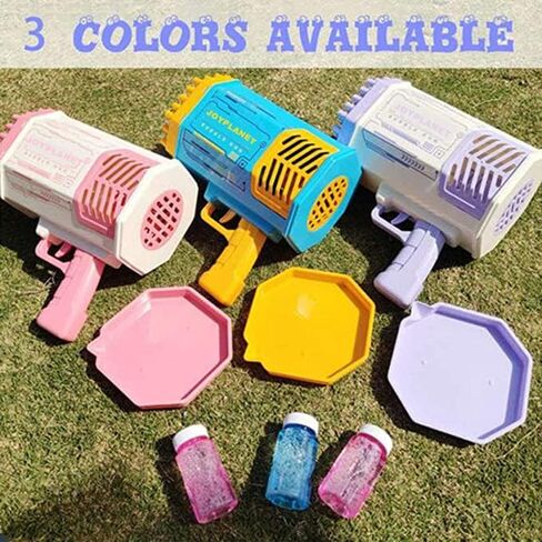 69-Hole Bubble Gun Massive Giant Bubbles Machine New Upgrade TIK Tok Electronic Rocket Bubble Launcher with Colorful Lights Gift Boys Girls Adults Party Wedding Toys Age 3 4 7 8 (Purple) in Saudi Arabia