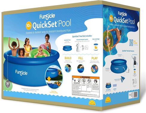 Funsicle 15 × 36 بوصة مجموعة دائرية قابلة للنفخ في الهواء الطلق فوق الأرض مجموعة حمام سباحة مستديرة مع مضخة وفلتر خرطوشة من النوع D in Kuwait