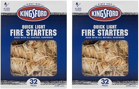 Kingsford Quick Light Fire Starters | Wooden Fire Starters Made with All Natural Hardwood for Grilling, Campfires, and Outdoor Fireplaces | 16 Count Fire Starter Rolls - 24 Pack in Kuwait