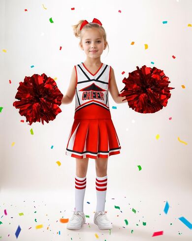 Cheerleader Outfit For Girls Halloween Costume For Kids 5-12 Years Cheer Uniform Set Fancy Dress For Party Birthday in Kuwait