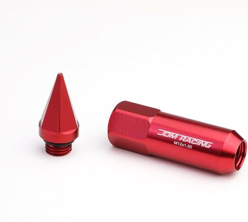 DNA MOTORING LN-ZTL-9031-15-RD 20Pcs M12 x 1.5 Open/Closed End Wheel Lug Nuts w/Deep Drive Extension, 20mm OD/90mm H, Red in Saudi Arabia