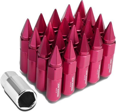 DNA MOTORING LN-ZTL-9031-15-RD 20Pcs M12 x 1.5 Open/Closed End Wheel Lug Nuts w/Deep Drive Extension, 20mm OD/90mm H, Red in Saudi Arabia